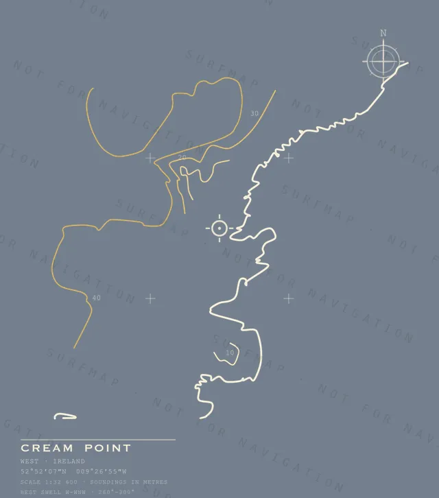 Cream Point chart, the full artwork printed on the back
