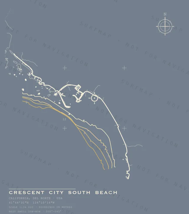 Crescent City South Beach chart, the full artwork printed on the back