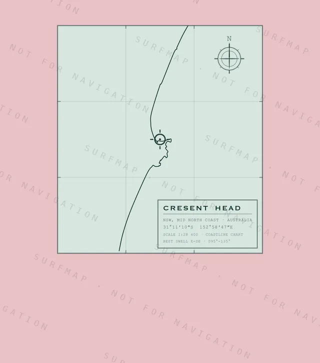 Cresent Head chart, the full artwork printed on the back