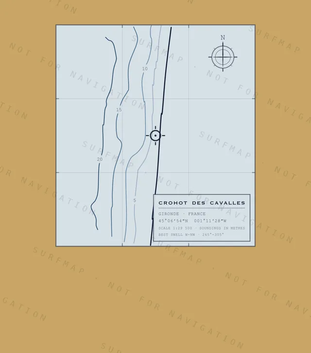 Crohot des Cavalles chart, the full artwork printed on the back