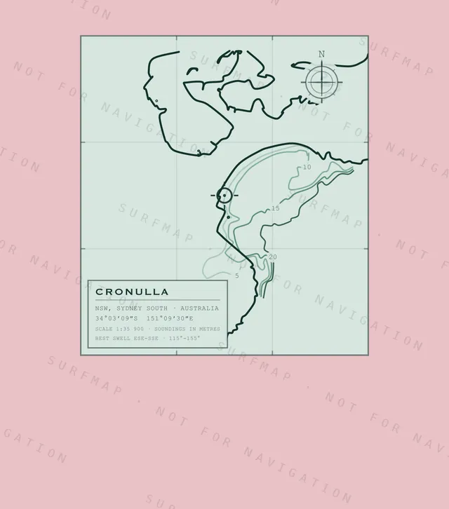 Cronulla chart, the full artwork printed on the back