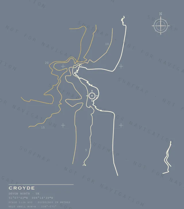 Croyde chart, the full artwork printed on the back