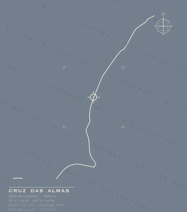 Cruz das Almas chart, the full artwork printed on the back