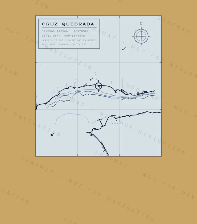 Cruz Quebrada chart, the full artwork printed on the back