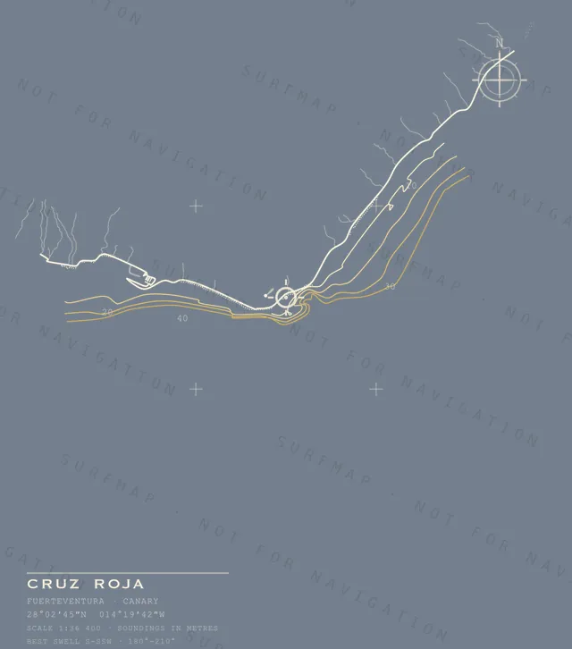 Cruz Roja chart, the full artwork printed on the back