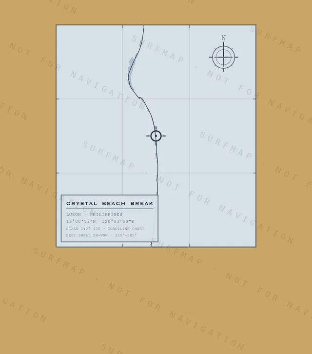 Crystal Beach Break chart, the full artwork printed on the back