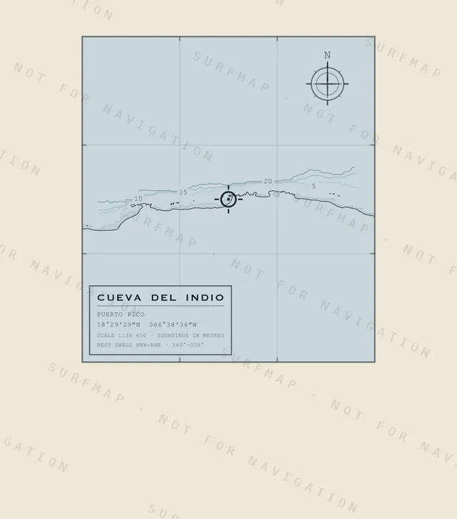 Cueva del Indio chart, the full artwork printed on the back