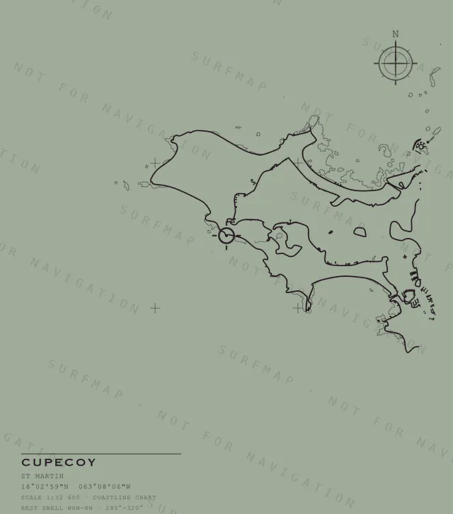 Cupecoy chart, the full artwork printed on the back