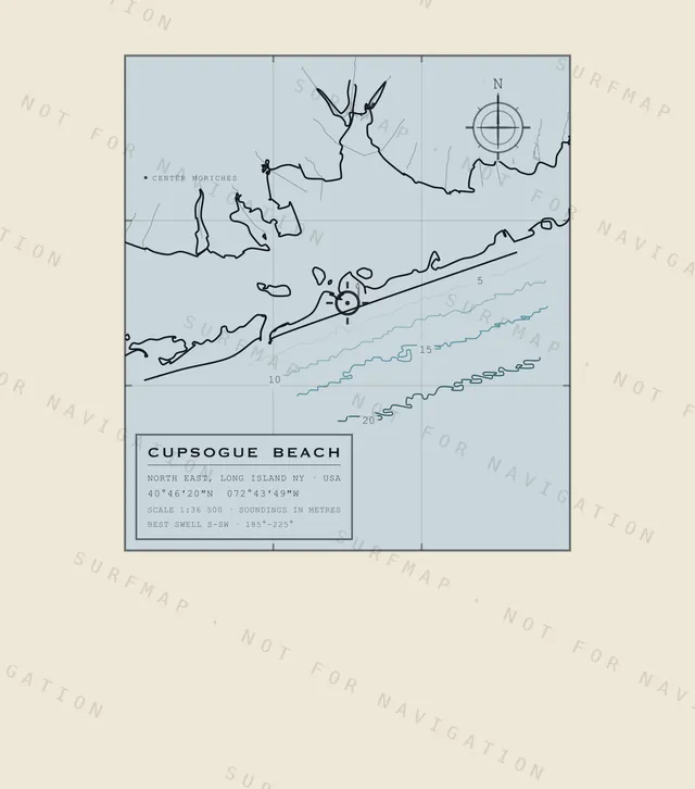 Cupsogue Beach chart, the full artwork printed on the back