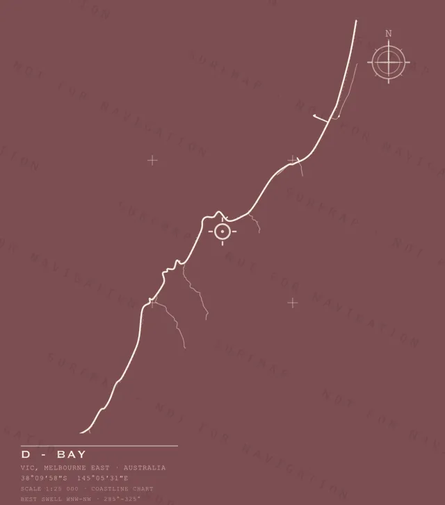 D - Bay chart, the full artwork printed on the back