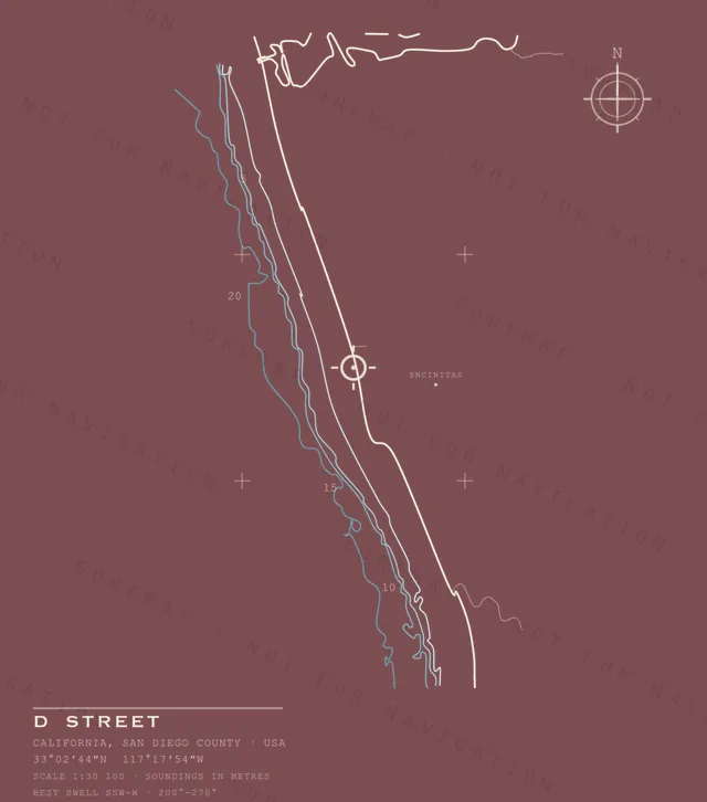 D Street chart, the full artwork printed on the back