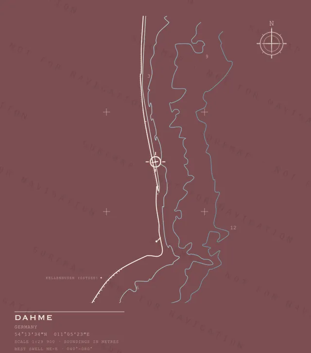 Dahme chart, the full artwork printed on the back