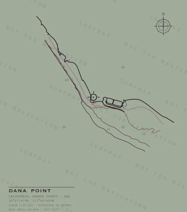 Dana Point chart, the full artwork printed on the back