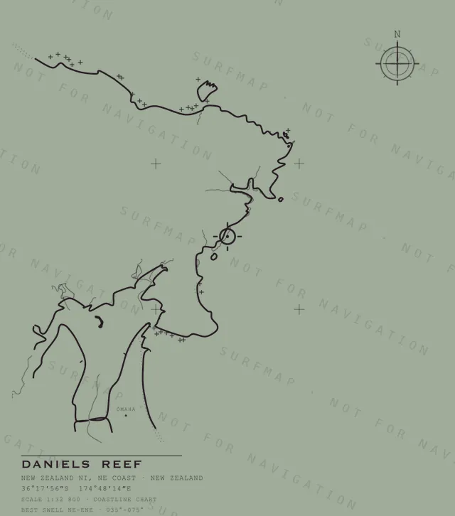Daniels Reef chart, the full artwork printed on the back
