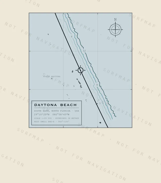 Daytona Beach chart, the full artwork printed on the back