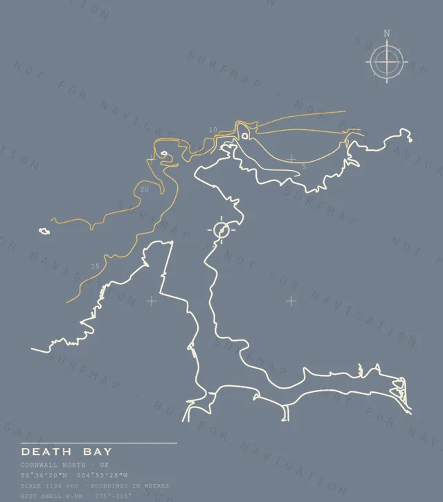Death Bay chart, the full artwork printed on the back