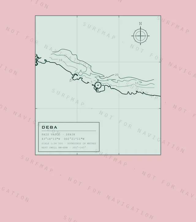 Deba chart, the full artwork printed on the back