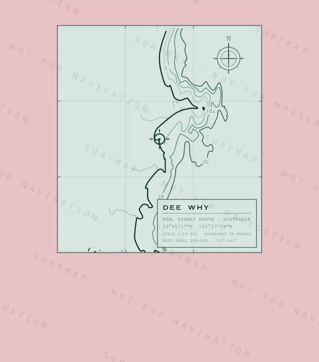 Dee Why chart, the full artwork printed on the back