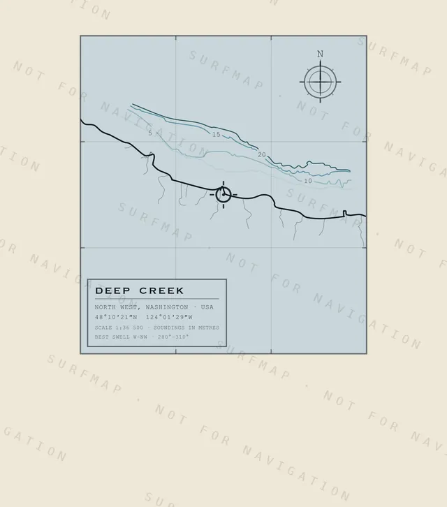 Deep Creek chart, the full artwork printed on the back