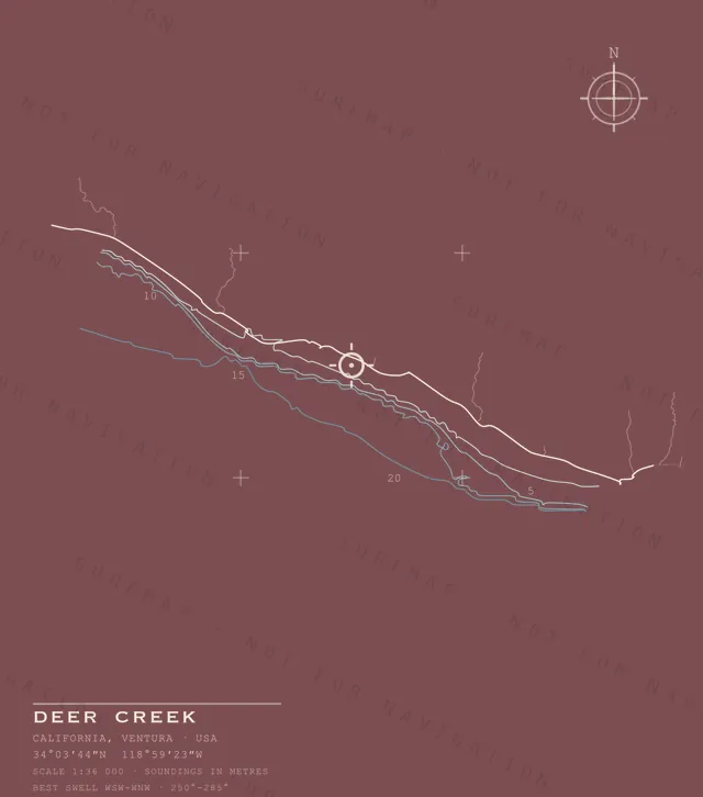 Deer Creek chart, the full artwork printed on the back
