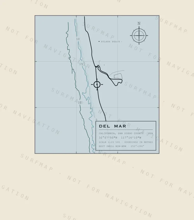 Del Mar chart, the full artwork printed on the back