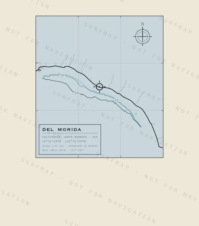 Del Morida chart, the full artwork printed on the back