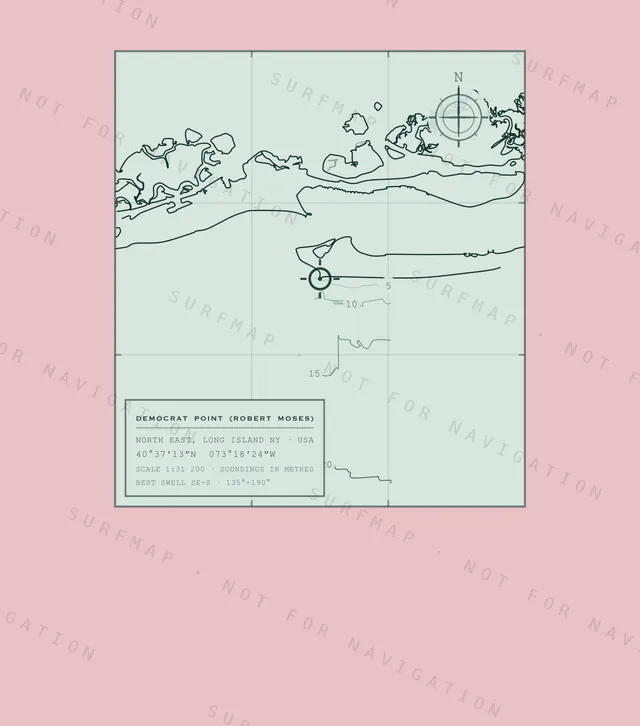 Democrat Point (Robert Moses) chart, the full artwork printed on the back