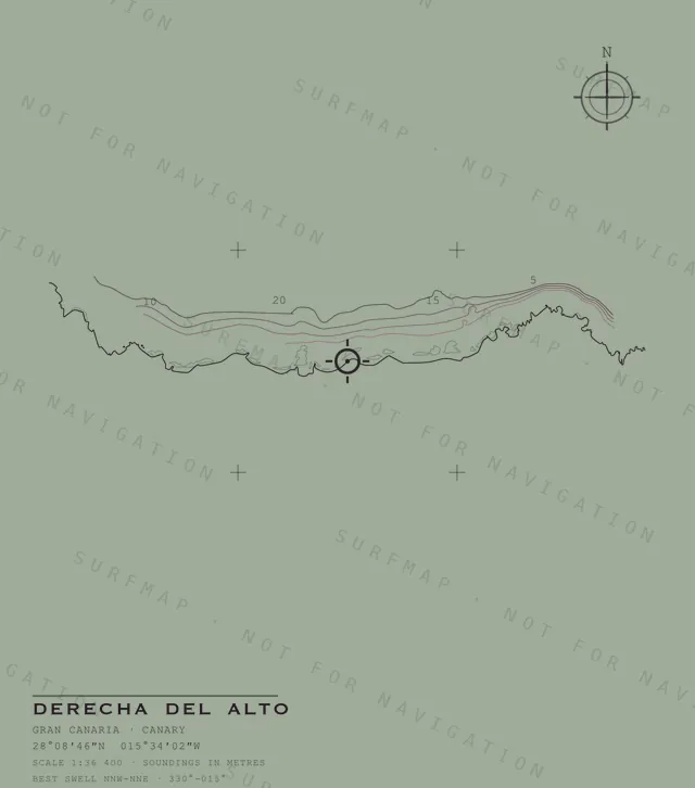 Derecha del Alto chart, the full artwork printed on the back