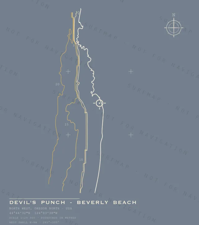 Devil's Punch - Beverly Beach chart, the full artwork printed on the back
