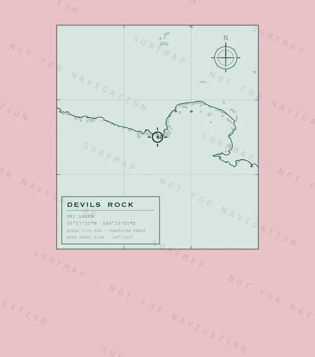 Devils Rock chart, the full artwork printed on the back