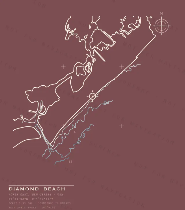 Diamond Beach chart, the full artwork printed on the back