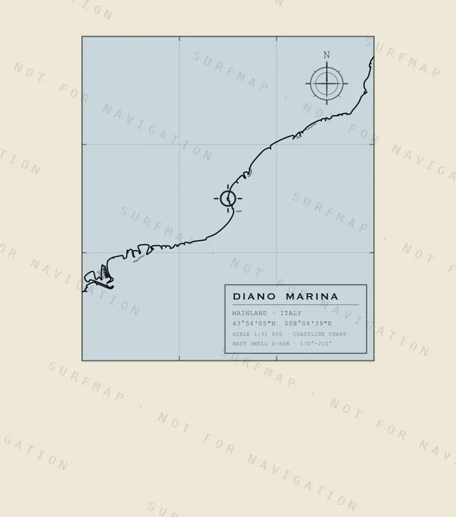 Diano Marina chart, the full artwork printed on the back
