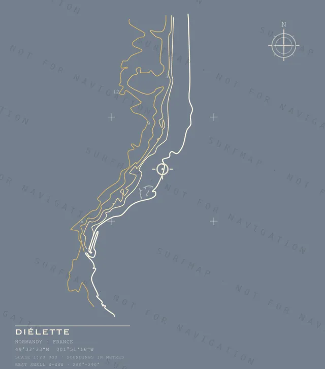 Diélette chart, the full artwork printed on the back