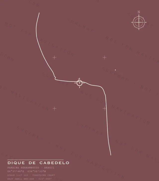 Dique de Cabedelo chart, the full artwork printed on the back