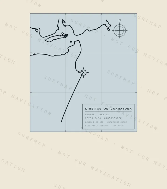 Direitas de Guaratuba chart, the full artwork printed on the back