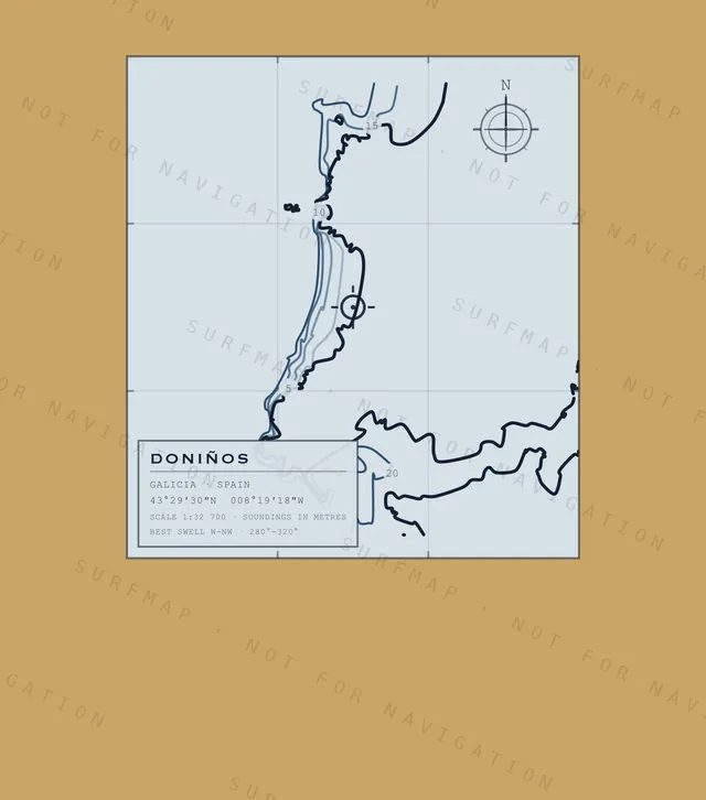 Doniños chart, the full artwork printed on the back