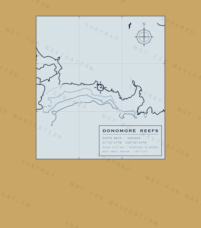 Donomore Reefs chart, the full artwork printed on the back