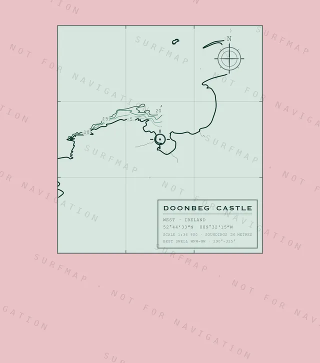 Doonbeg Castle chart, the full artwork printed on the back