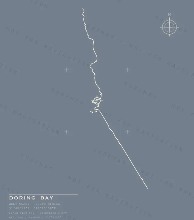 Doring Bay chart, the full artwork printed on the back