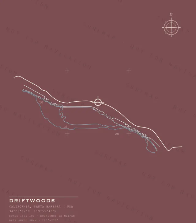 Driftwoods chart, the full artwork printed on the back