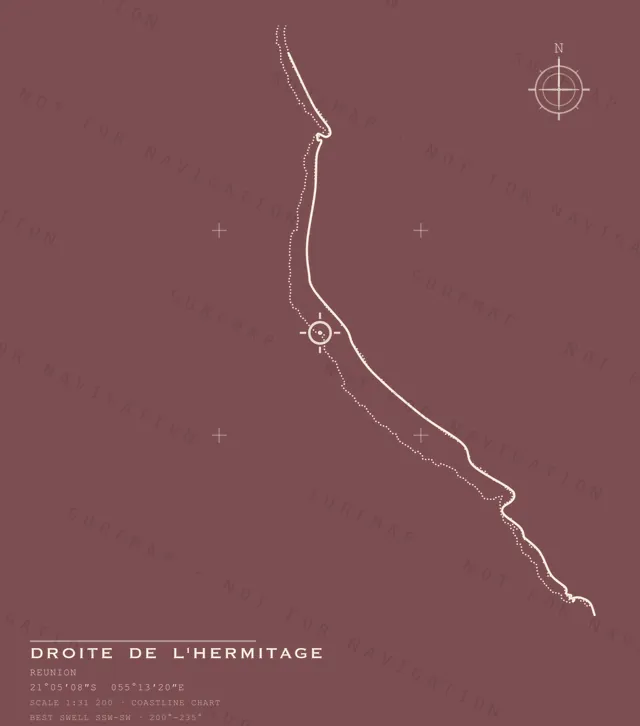 Droite de l'Hermitage chart, the full artwork printed on the back