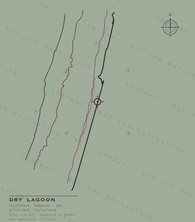 Dry Lagoon chart, the full artwork printed on the back