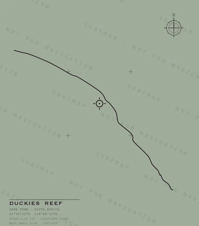 Duckies Reef chart, the full artwork printed on the back