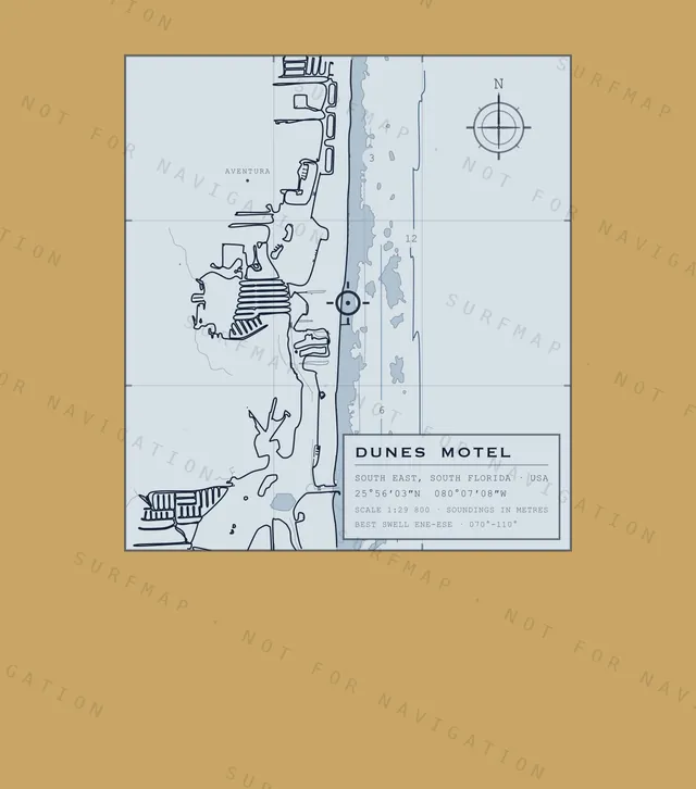 Dunes Motel chart, the full artwork printed on the back