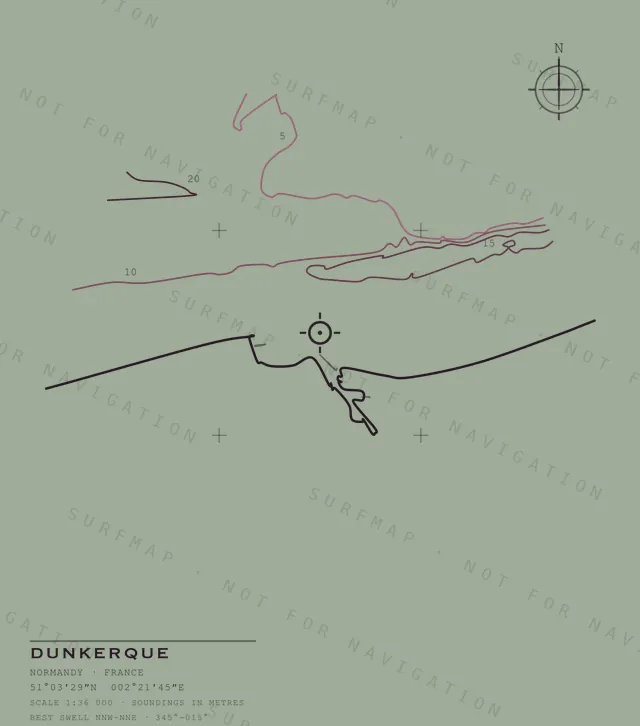 Dunkerque chart, the full artwork printed on the back