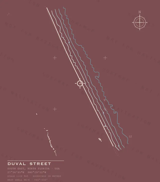 Duval Street chart, the full artwork printed on the back