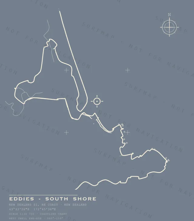 Eddies - South Shore chart, the full artwork printed on the back