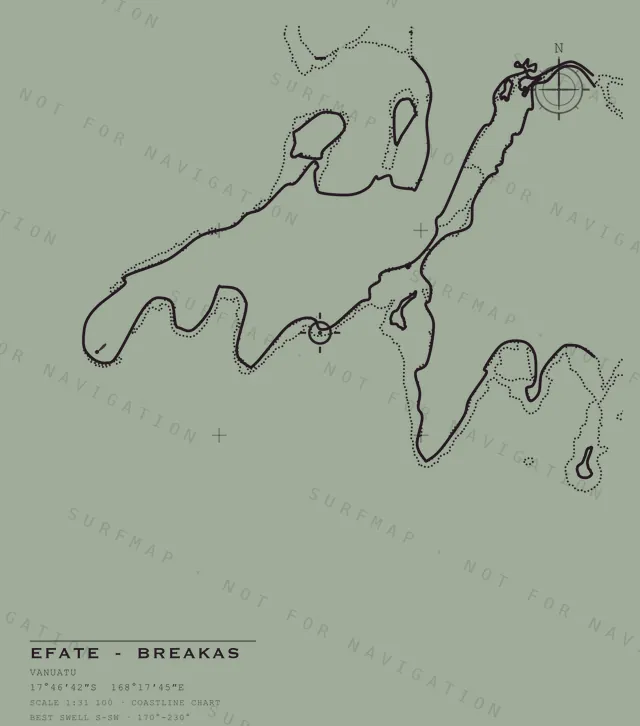 Efate - Breakas chart, the full artwork printed on the back