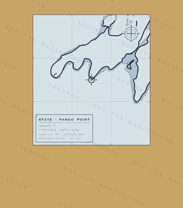 Efate - Pango Point chart, the full artwork printed on the back