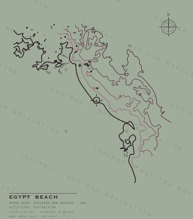 Egypt Beach chart, the full artwork printed on the back
